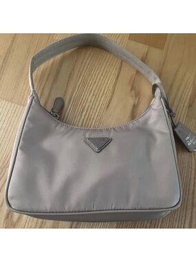 Prada Small Shoulder Bag in Light Beige Nylon